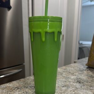 Starbucks Green Plastic Tumbler with Straw